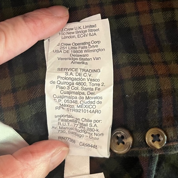 J Crew Brushed Twill Classic Long Sleeve Green Plaid Button Shirt Mens XL - Picture 10 of 11